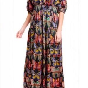 Trina Turk Multicolor Butterfly Maxi Dress